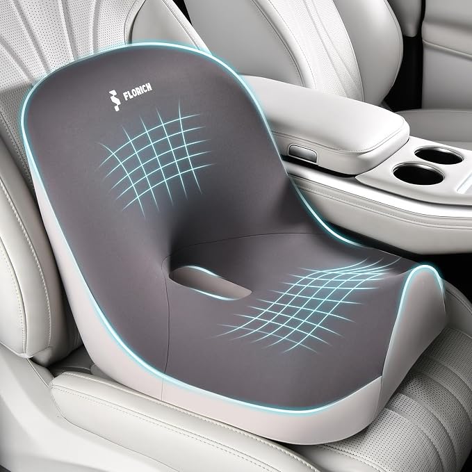 Car Seat Cushion and Lumbar Support Pillow, Larger Memory Foam Seat Cushion, Ergonomic L-Shaped Design Cushion for Back Pain Relief, Non-Slip Driving Cushion for Car, Office, Truck, Wheelchair-Black - Image 9