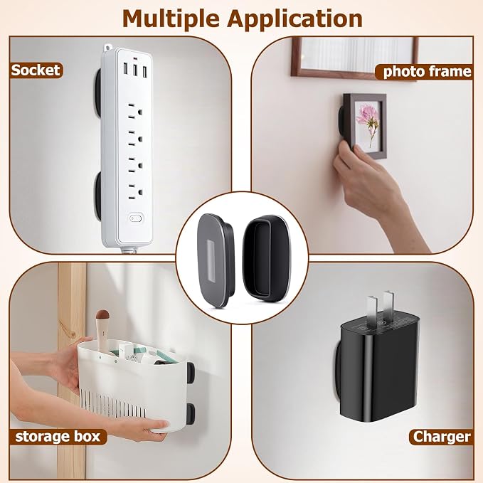 Ninsula 4 Pack Magnetic Remote Control Holder Wall Mount, No Drill Self-Adhesive Organizer TV Remote Holder, Black Organizer Storage Wall Holder for Tv, Fan, Air Conditioner, Bed - Image 6