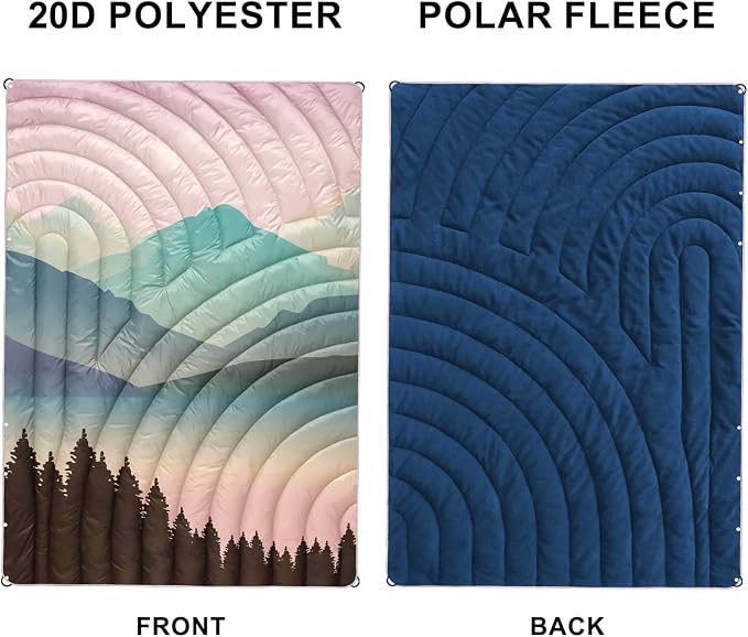 Mini Camping Blanket, Puffy Polar Fleece Blanket Lightweight Warm Outdoor Blanket for Camping,Traveling, Stadium, Hiking, Picnics - Image 6