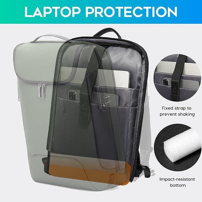 BANGE Anti-Theft Backpack with USB Charging Port 17.3 Inch Business Laptop Backpack - Image 4
