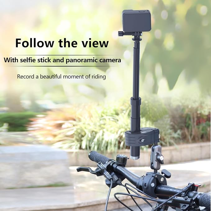 Motorcycle Selfie Stick Mount Pole Clamp for Insta360 X5 X4/GoPro/Pocket 4 3/DJI Osmo Action 6 5 4/Osmo 360/Nano, Bike Bicycle Handlebar/Tail/Seat Rail/Tube/Pipe Mounting Kit Accessories - Image 5