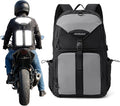 Oumurs Reflective Motorcycle Helmet Backpack, 35L Riding Backpack with Hidden Helmet Net, Hi-Vis Commuter Bag, 1680D Water-Resistant Travel Backpack with Laptop Compartment, Ventilated Back by OUMURS