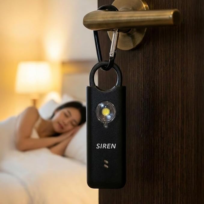 Personal Safety Alarm by Silent Beacon – 135dB Siren, Flashing Light, Pull & Vibration Activation, USB-C Rechargeable Keychain (Black) - Image 9