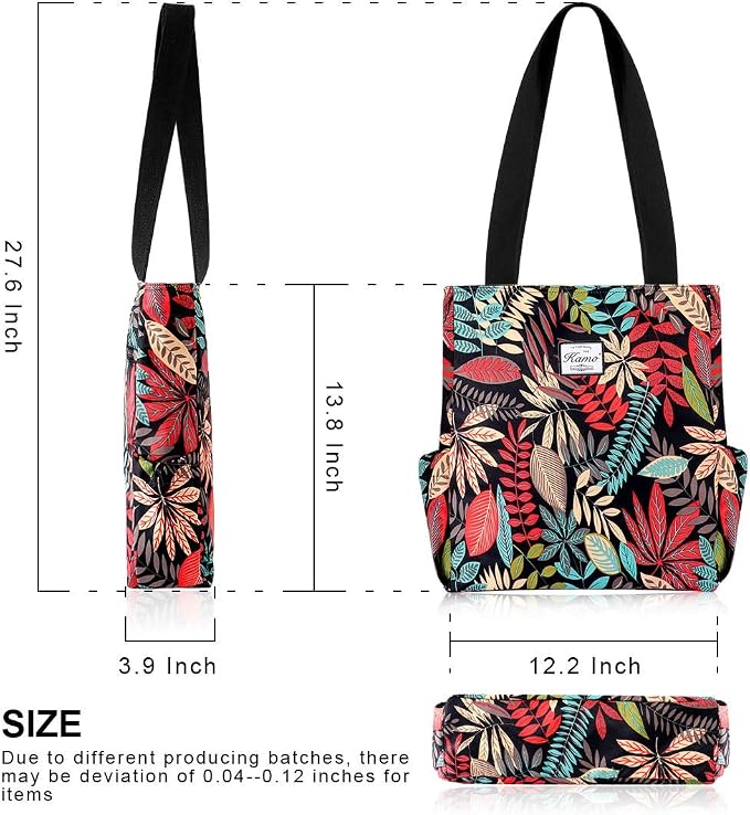 KAMO Floral Tote Bag - Waterproof Lightweight Handbags Travel Shoulder Bag for Hiking Yoga Gym Swimming Travel Beach - Image 3