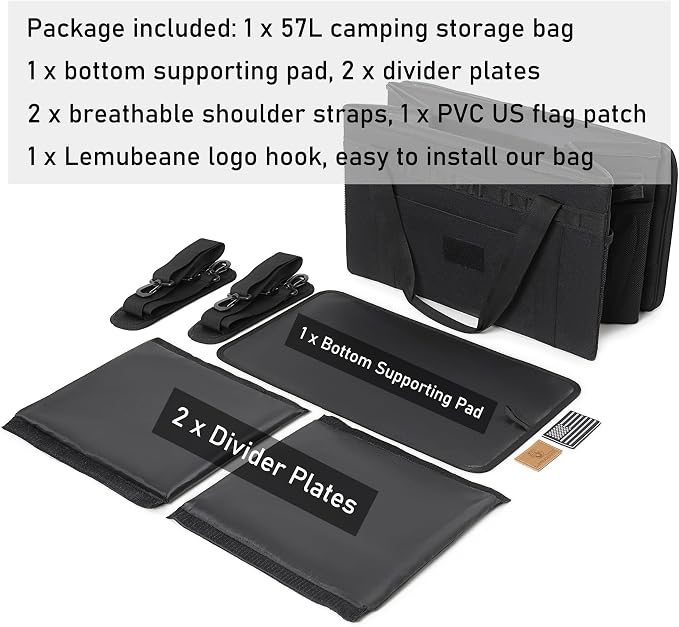 Tactical Camping Storage Bag Utility Tote Bag Camping Kitchen Organizer with Axe Holder & Shoulder Strap - Image 4