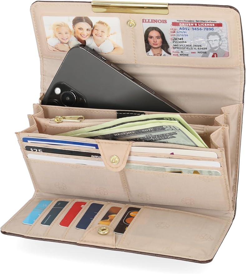 Mundi File Master Womens RFID Blocking Wallet Clutch Organizer With Change Pocket - Image 2