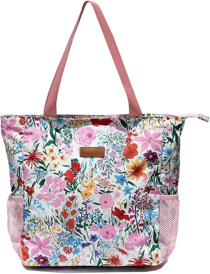ESVAN Original Floral Water Resistant Large Tote Bag Shoulder Bag for Gym Beach Travel Daily Bags Upgraded - Image 2