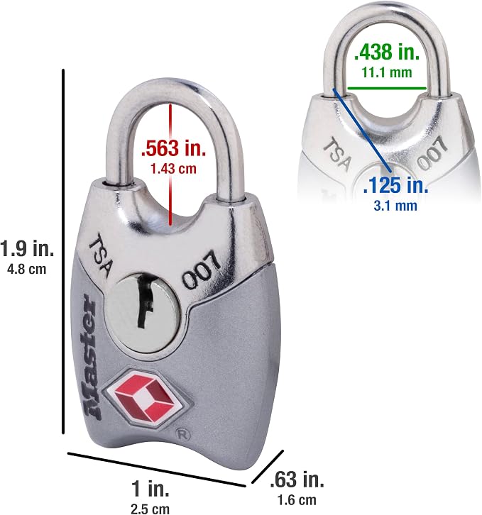 Master Lock 4689Q TSA Approved Luggage Lock, 4 Pack, Colors May Vary - Image 6