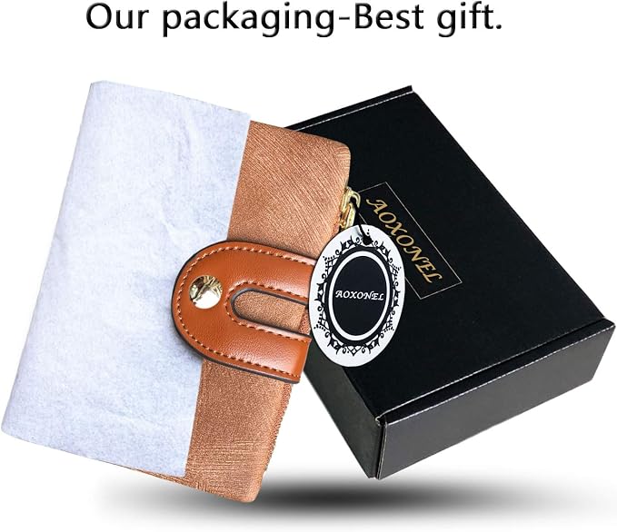 AOXONEL Women's Rfid Small Bifold Leather Wallet Ladies Mini Zipper Coin Purse id card Pocket,Slim Compact Thin - Image 7