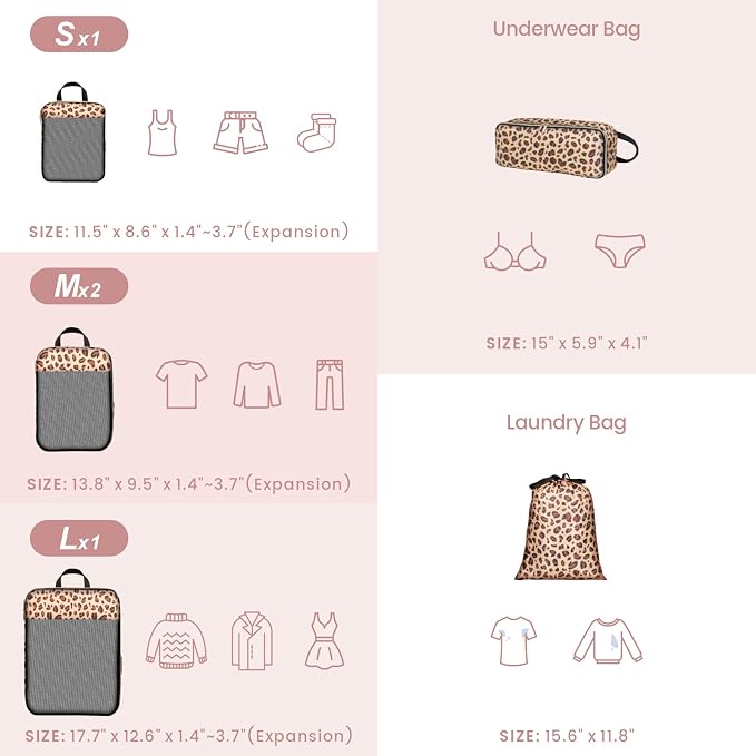 Cambond Compression Packing Cubes for Travel - Luggage Suitcase Organizer | Compression Zip Design for Space-saving, Expandable, Lightweight, Keep Clothes Sorted, Luggage Space Tidy, Carry on Pack Fast - Image 2