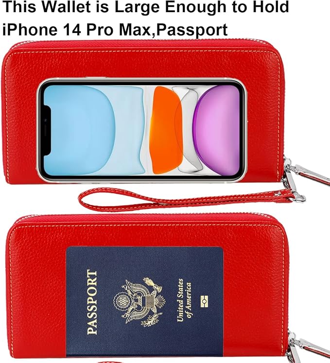 Small Compact Women Wallet RFID Blocking Genuine Leather Bifold Purse with ID Windows - Image 5