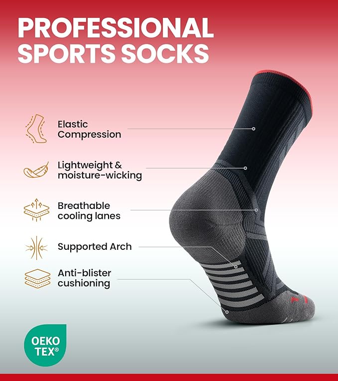 RUIXUE Compression Socks Men Women, Graduated 15-20mmHg Support Breathable for Travel Flight Running Cycling Daily Use - Image 2