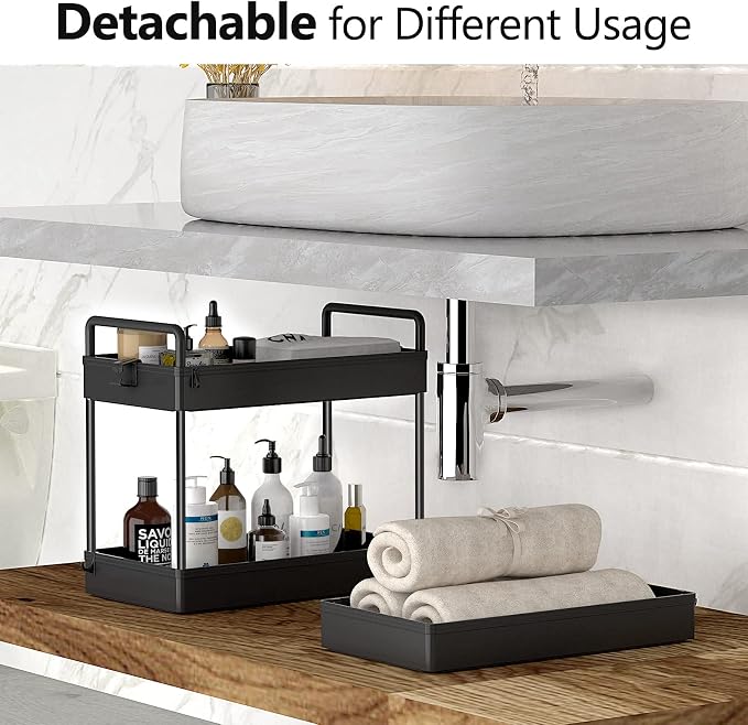 SOLEJAZZ 3 Tier Slim Rolling Storage Cart Organizer with Wheels, Black | Utility cart for bathroom, laundry, bedside, dorm&narrow spaces. Fits craft, nail, makeup, snack, art, diaper&baby essentials - Image 4
