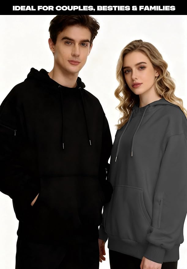 Unisex Travel Hoodie with Eyemask Fleece Sweatshirt Fall Winter | Airplane Hoodie with Multi Pockets & Eye mask Womens Sweatshirts Comfort Pullover Fleece Sweaters Fashion Tops for Couples - Image 5