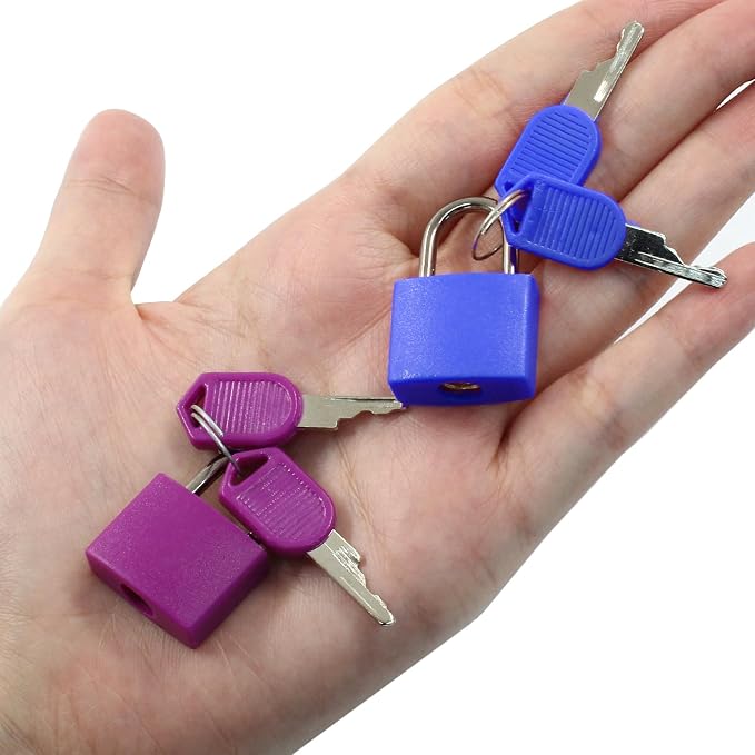Bonsicoky 6 Pack Suitcase Locks with Keys, Multicolor Padlocks, for Luggage | Metal Luggage Padlocks, Mini Keyed Padlocks, For Suitcase, Backpack, Boxes, Travel Bags, Locker - Image 4