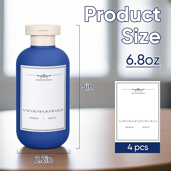 3 PACK Travel Shampoo Bottle, Empty Plastic Squeeze Bottles 6.8oz with Flip Cap, Lotion Container for Toiletries Travel Size Shampoo and Conditioner - Image 3