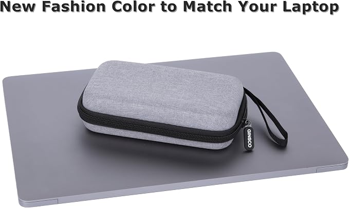 Ginsco Hard Shell Protection Case Electronic Accessories Organizer Pouch for MacBook Air/pro Adapter Chargers Cables Power Bank, for Sandisk Portable SSD Flash Disk SD Card,Compact Travel Tech Case - Image 5