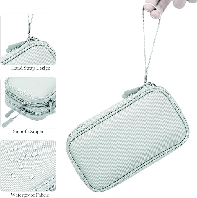 Electronic Organizer Travel Cable Accessories Bag,Electronic Organizer Case,Electronic Accessories Organizer Bag for Power Bank, Charging Cords, Chargers, Mouse, USB Cable, Earphones (Mint Green) - Image 5