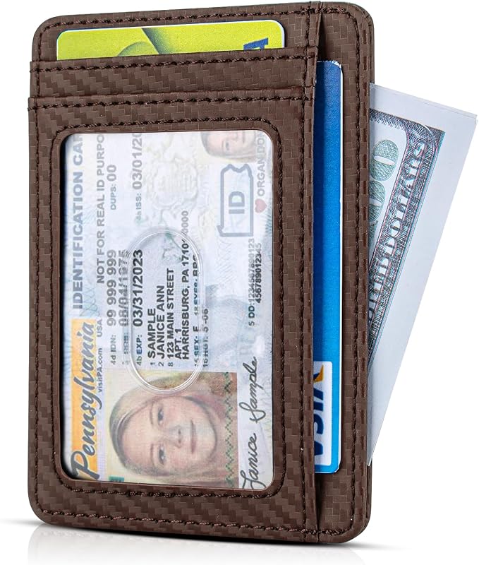 GH GOLD HORSE Slim RFID Blocking Card Holder Minimalist Leather Front Pocket Wallet for Women | Slim - Image 2