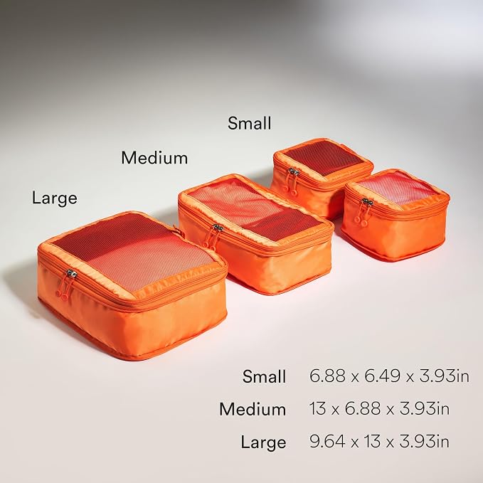 ANTLER - Compression Packing Cubes for Travel, Luggage Organiser for Suitcases or Bags, Travel Accessories, Set of 4, Coral - Image 3