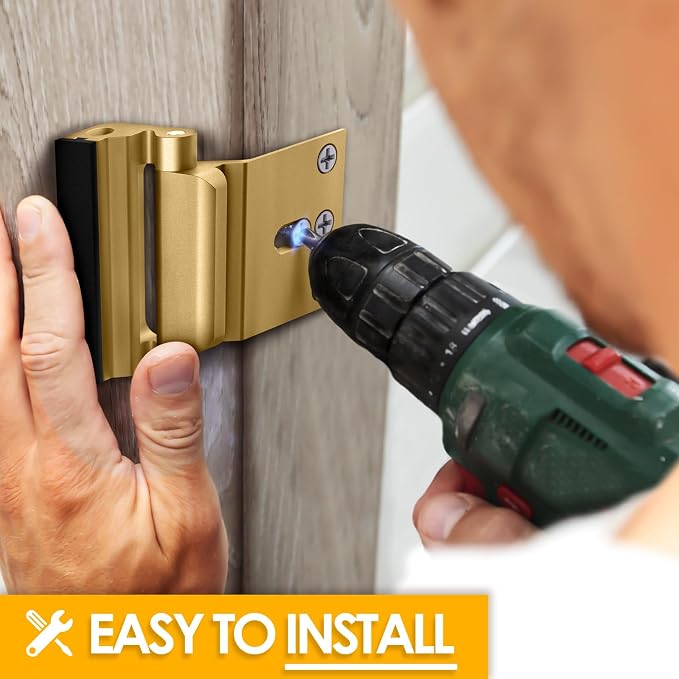 Home Security Door Reinforcement Lock Door Lock for Kids Safety from Inside | Door Locks for Front Door Child Proof Door Latch for Top Deadbolt Lock Home Defend Flip Door Guardian Lock Withstand 800 lbs - Image 4