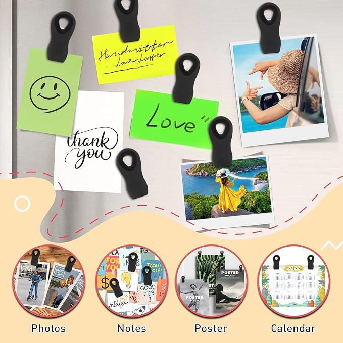 24 Pack Chip Clips, Magnetic Chip Bag Clips for Kitchen, Black | Food Bag Clips with Airtight Seal Grip for Kitchen Food, Snack Storage, Fridge, Refrigerator and Garden Use, Easy Open Grip - Image 5