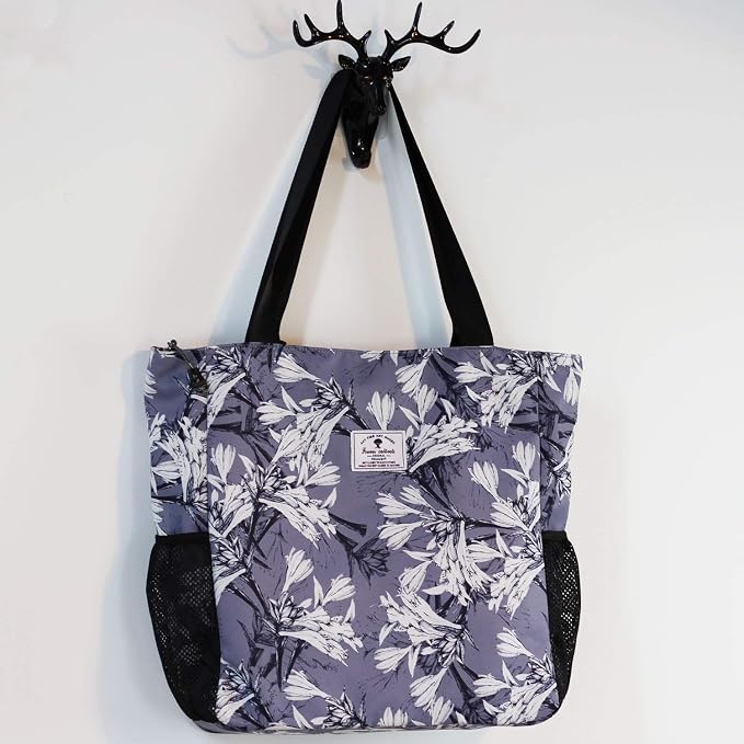 ESVAN Original Floral Water Resistant Large Tote Bag Shoulder Bag for Gym Beach Travel Daily Bags Upgraded - Image 8