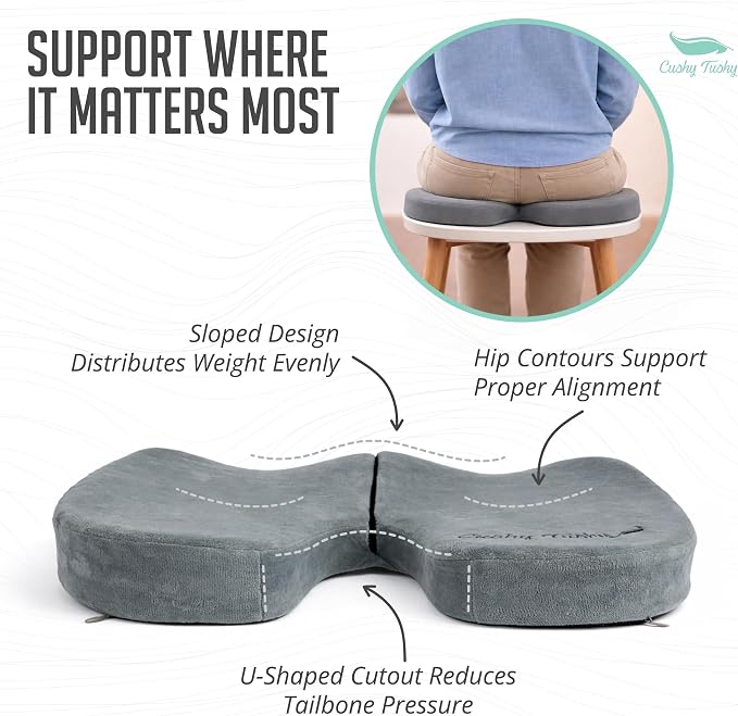 Premium Slim Foldable Travel Seat Cushion - for Relief of Lower Back, Sciatic, Butt and Tailbone Pain - for Home & Office Use, Perfect for Travel or Driving - Slim Coccyx Seat Cushion - Image 6