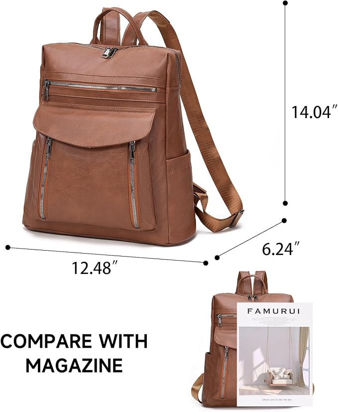 GAEKEAO Backpack Purse for Women PU Leather Anti-theft Backpack Ladies Convertible Large Travel Designer Fashion Shoulder Bag - Image 4