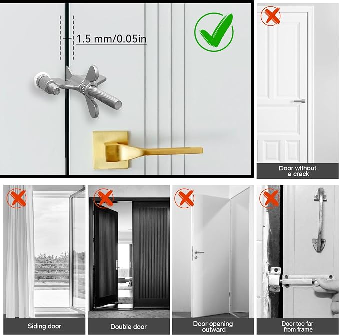 AceMining Portable Door Lock, Hotel Travel Door Lock Security for Home | Hotel Safety Device for Door Security, Portable Lock for Hotel Room, Apartment, College Dorm and Travel - Image 7