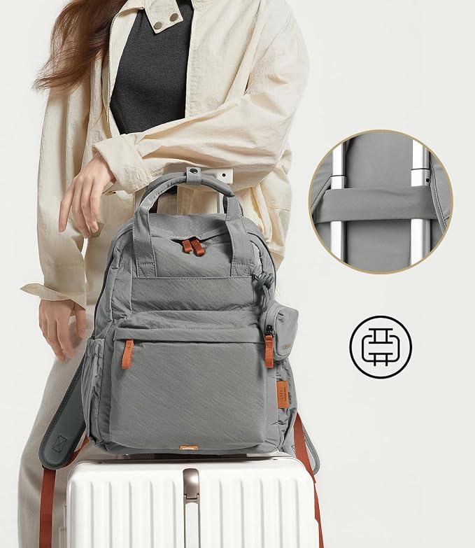Lightweight Travel Backpack for Women, Anti-Theft Waterproof Hiking Backpack Outdoor Business Casual Daypack 14'' Laptop Work Backpack - Image 9