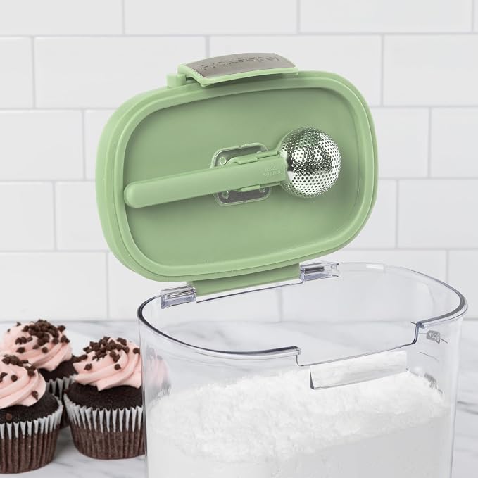 ProKeeper+ Airtight Food Storage Container Set – Clear Plastic Flour and Sugar Canister Set with Magnetic Accessories for Kitchen Organization (Pistachio, 9-Piece) - Image 7