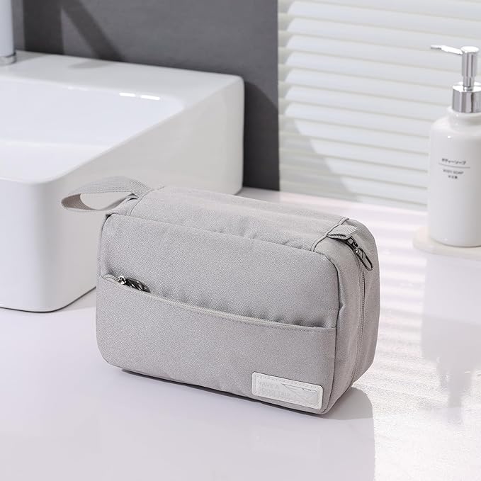 FabDay Small Travel Hanging Toiletry Bag Makeup Toiletries Bag Waterproof Men Gray - Image 3