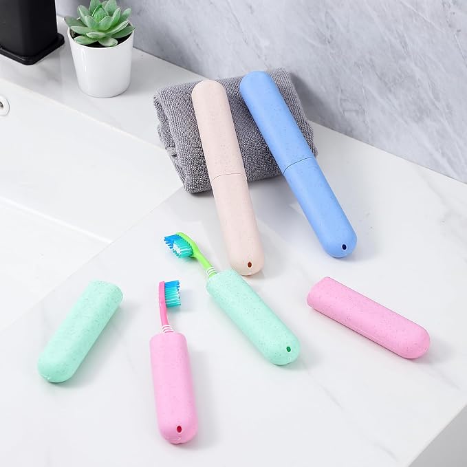 Muslih 4 Pack Toothbrush Travel Case, Toothbrush Holder with Ventilation Holes, for Travel, Home, Business, School, Camping - Image 2