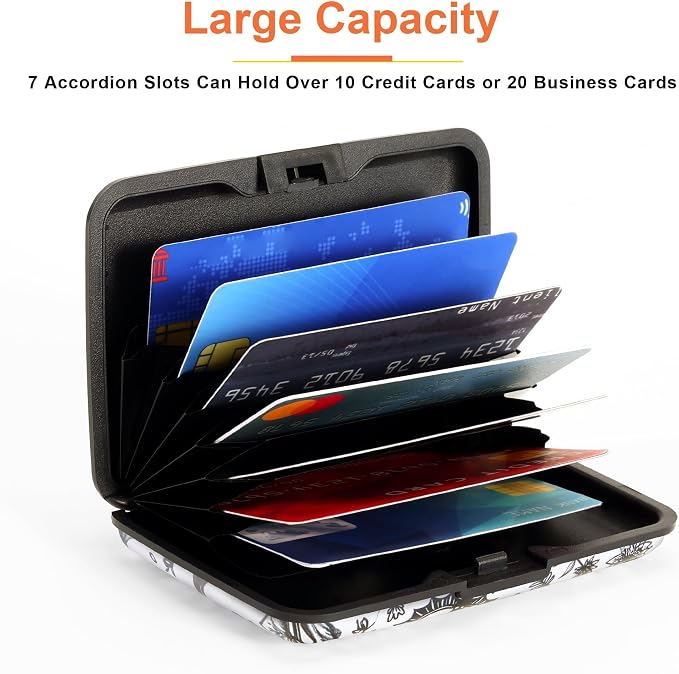 Mayski Credit Card Holder for Women RFID Blocking Wallet, Bat | Card Wallets for Women Small Mini Business Metal Accordion Aluminum Alloy Hard Case for Men - Image 4