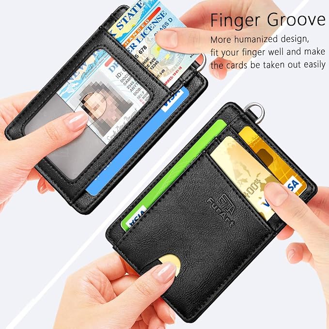 FurArt Slim Minimalist Wallet RFID Credit Card Holder for Men | slim minimalist compact rfid id window thin - Image 3