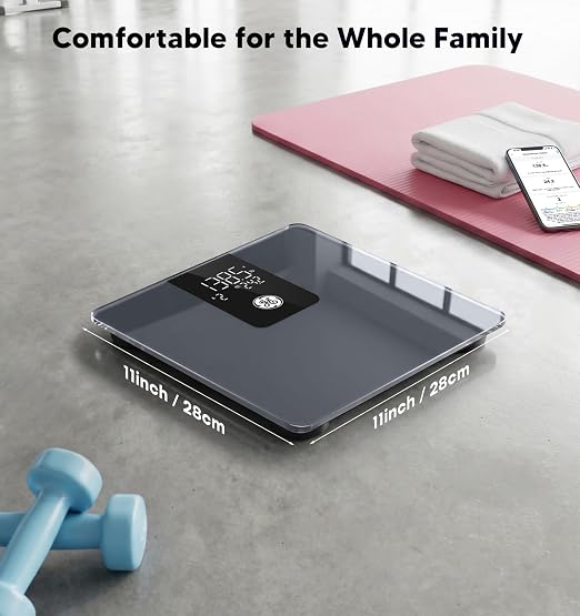 GE Bathroom Scale for Body Weight, Digital Smart Accurate 400 lb Weighing | Weight and BMI On-Scale Display, Bluetooth Electronic Home Weighing Machine for Weight and BMI Tracking, 11", Deep Black - Image 4