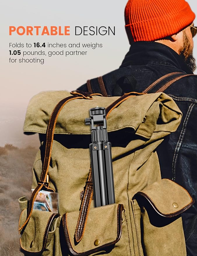 71'' Phone Tripod Stand, Extendable Reinforced Aluminum Phone Stand with Wireless Remote, Stable Cellphone Tripod Compatible with iPhone 15/14/13 Galaxy S23/S22 Huawei. - Image 5