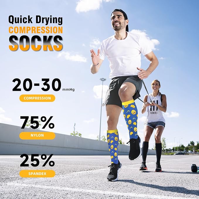 cerpite Compression Socks for Women & Men 6 Pairs Knee High Compression Socks 20-30 mmhg Best for Running,Nurse,Travel - Image 2