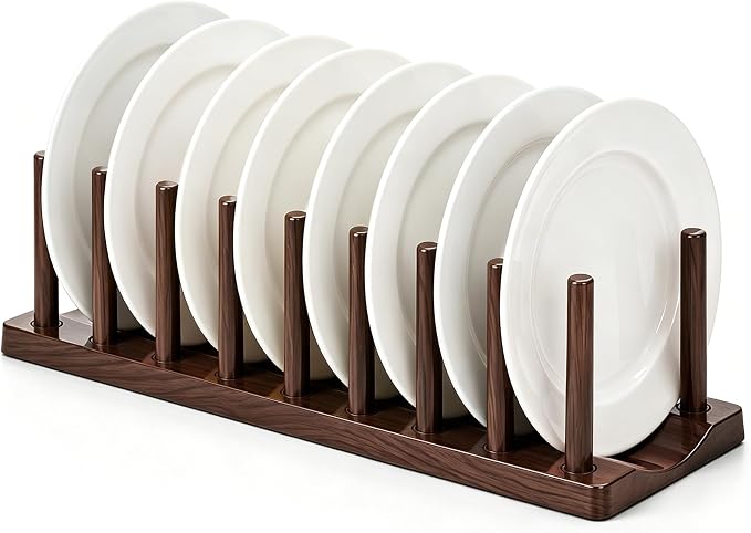 Berglander Dish Rack 14", Adjustable Vertical Plate & Lid Organizer for Kitchen Cabinet or Countertop, Drying Stand for Dishes, Cutting Boards, Pot Lids, Food Container Lids, Cups, Bakeware & Books by Berglander
