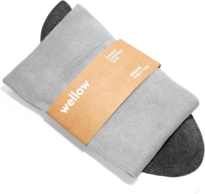 Wellow Knee High Compression Socks for Men & Women, 18–25 mmHg, Bamboo Viscose, Swelling Relief by WellowCompressionSocks