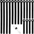 150PCS Reusable Cable Ties - 4+6+8+10inch Multi-Purpose Cable management Hook & Loop Cable Straps Wire Ties,Adjustable Fastening Cord Organizer,Cable Organizer for Home,Office and Data Centers,Black by HAVEMETD