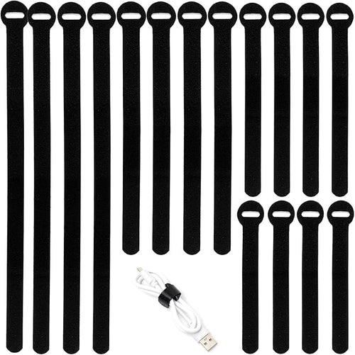 150PCS Reusable Cable Ties - 4+6+8+10inch Multi-Purpose Cable management Hook & Loop Cable Straps Wire Ties,Adjustable Fastening Cord Organizer,Cable Organizer for Home,Office and Data Centers,Black by HAVEMETD