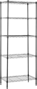 Amazon Basics 5-Shelf Multipurpose Adjustable Steel Garage Shelving Unit, Storage Rack for Kitchen, 200 lbs Per Shelf, Easy Assembly, 13.4"D x 23.2"W x 60"H, Black by AmazonBasics