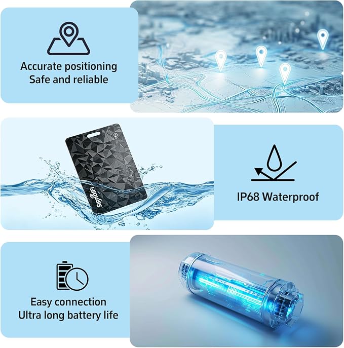 Wallet Tracker Card for iOS & Android,Ultra-Thin IP68 Waterproof | Long Battery Life,orks with Apple Find My & Google Find Hub,Wireless Charging,Perfect for Wallets, Passports, Bags & Pets - Image 3