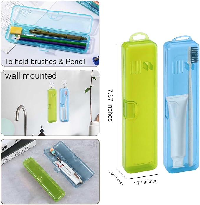 2 Packs Toothbrush Travel Case, Breathable Toothbrush Travel Holders | Quick Drying, Compact Portable Toothbrush Holder for Travel, Sleepovers, Vacation, Camping,Gym, Business Trips,Office, Cruise - Image 7