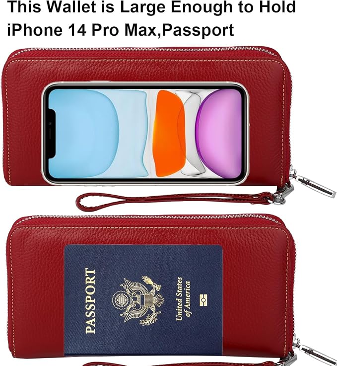 Small Compact Women Wallet RFID Blocking Genuine Leather Bifold Purse with ID Windows - Image 5