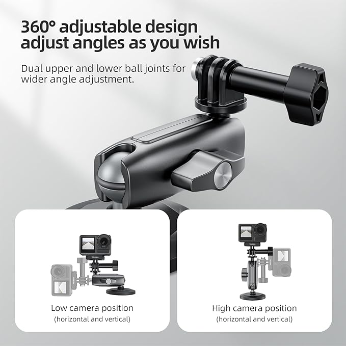 TELESIN 360 Magnetic Mount Magnet Metal Mounts for Go Pro Insta360 X4/X5 Accessory, Quick Release Car Holder Attachment for GoPro Max Hero 13 12 DJI Action 6 5 Pro OSMO 360 Nano Pocket 3 Accessories - Image 4
