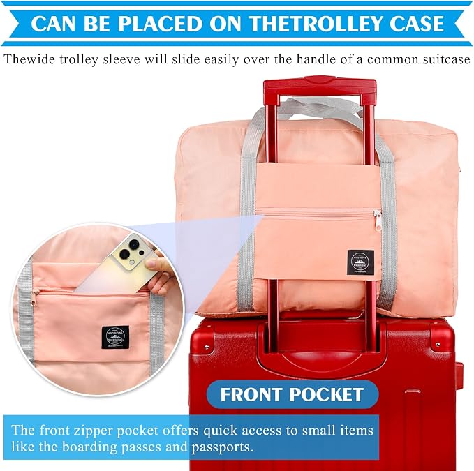Travel Bag 4PCS Foldable Duffle Carry on Tote Weekender Overnight Luggage Bag - Image 3