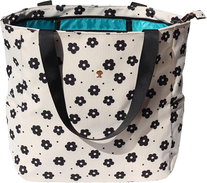 ESVAN Original Floral Water Resistant Large Tote Bag Shoulder Bag for Gym Beach Travel Daily Bags Upgraded by ESVAN
